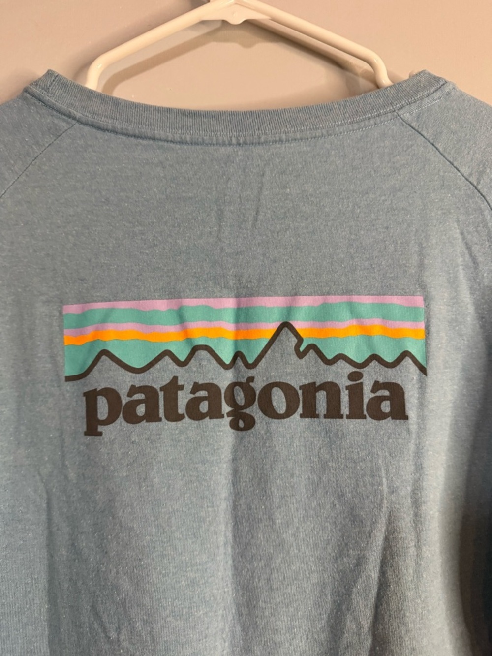 5/$32 Patagonia Light Blue Long Sleeve Tee Size Small - Picture 7 of 9